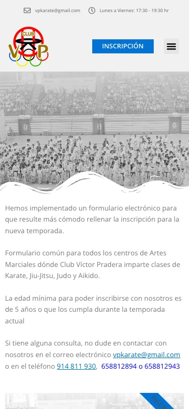 Inscripción en un móvil.