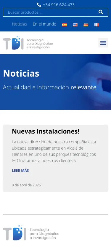 Página de noticias en un móvil.