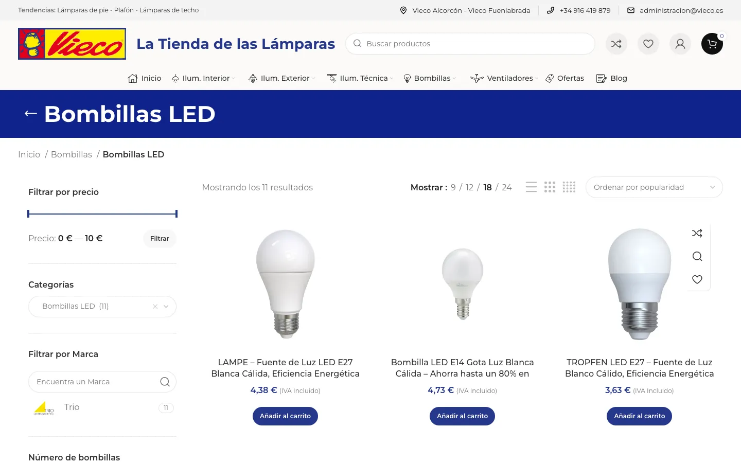 Categoría de bombillas LED.