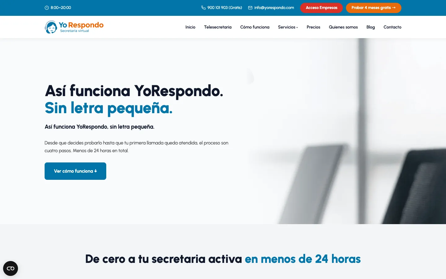 Página «Cómo funciona» de Yo Respondo.